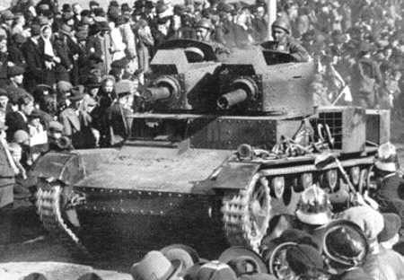 Польский двухбашенный танк Викерс Е (Vickers E). Боевое применение