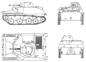 Чертёж Т-40 советский плавающий танк